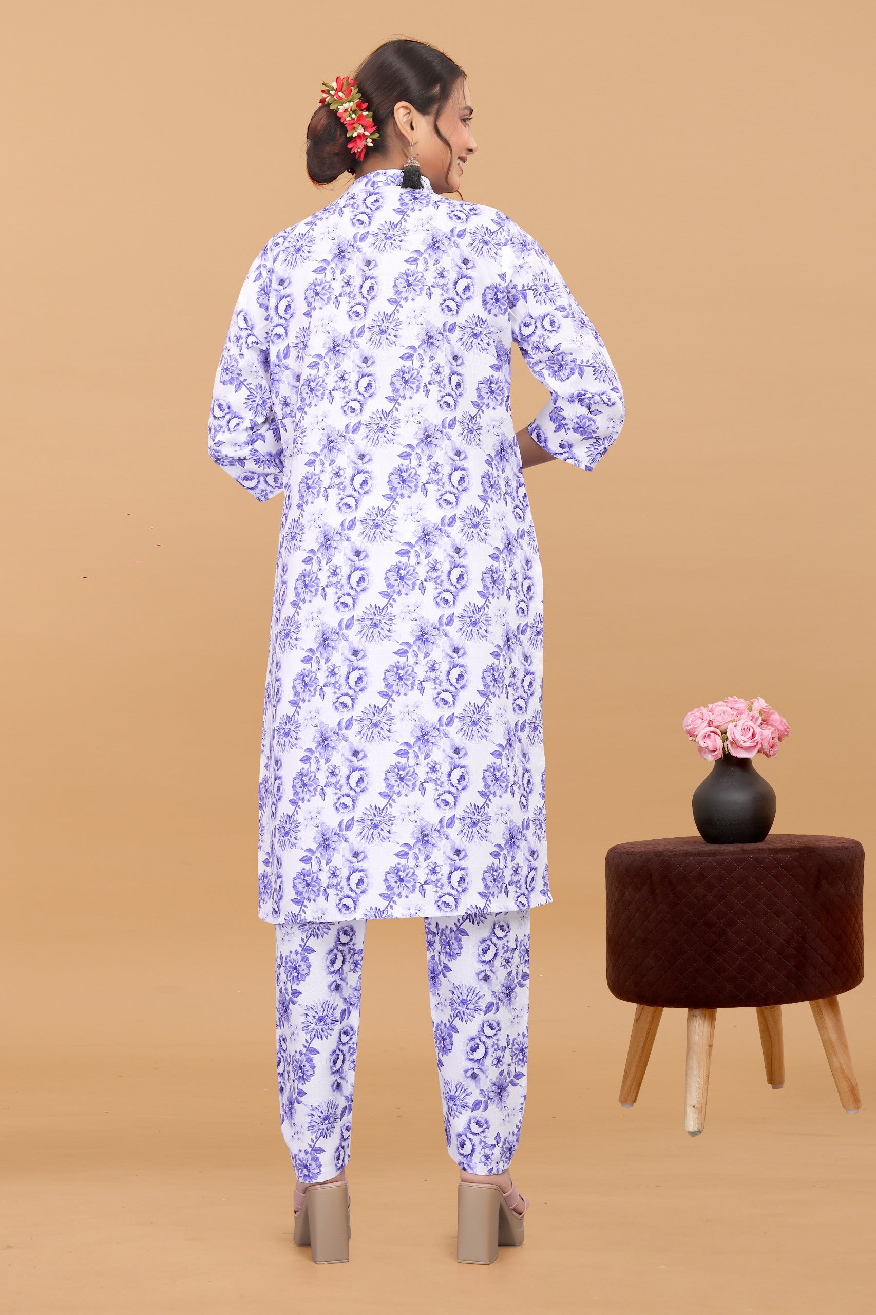 Women's Printed Linen Cotton Co-ord Set