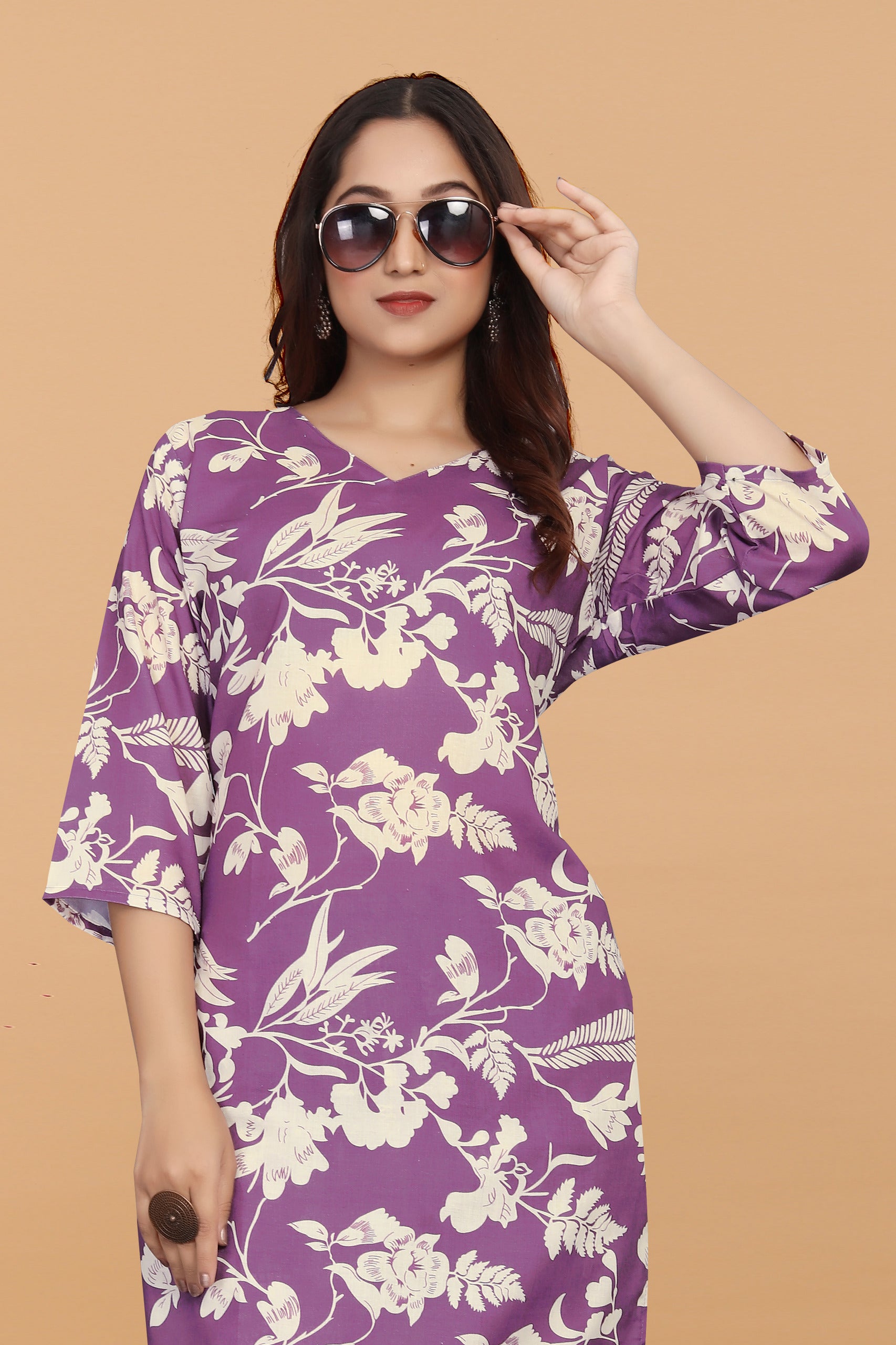 Women's Floral Printed Cotton Kurta With Pant
